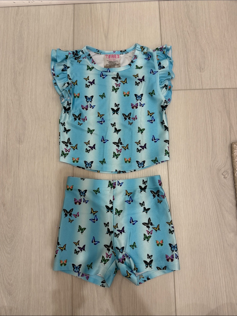 Terez Blue Butterfly Kids Pajama Set